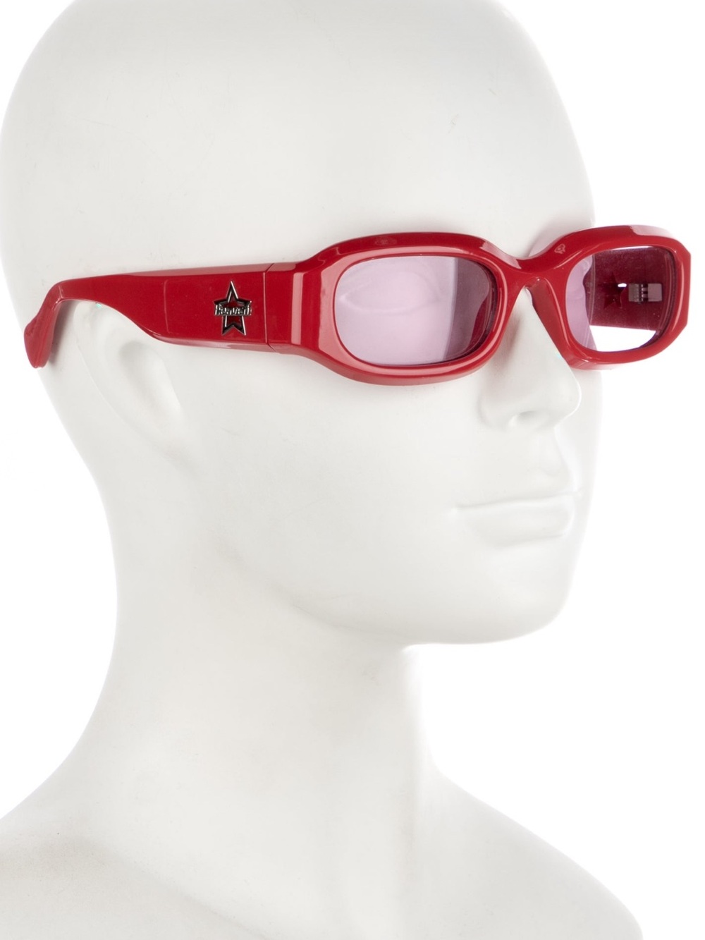 Marc Jacobs Heaven Red/Orange Rectangular L7QUR Sunglasses with Purple Lenses